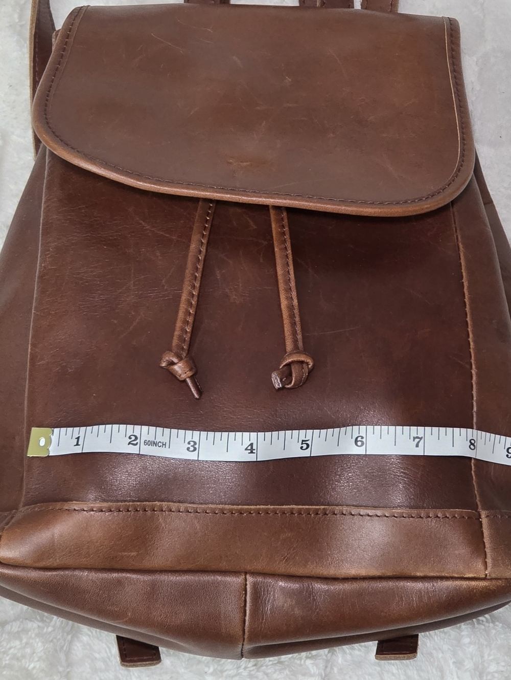 Vintage L.L. Bean Town and Field Leather Rucksack Brown - Picture 8 of 10